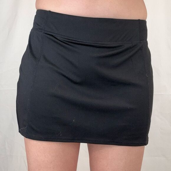 Tangerine Women's Black Athletic Mini Skirt S SM Small Zipper Pocket Mid Rise - Picture 1 of 12